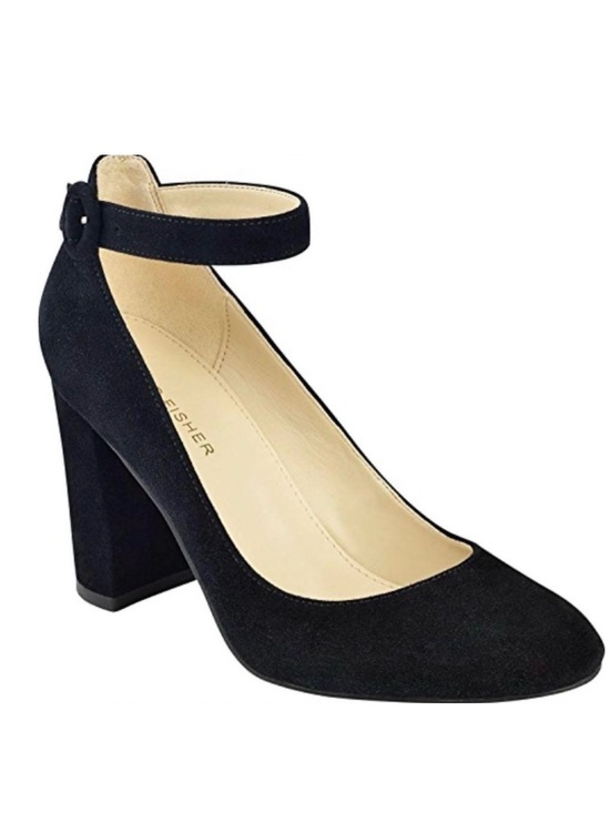 Marc Fisher Shoes - Marc Fisher Vintage Black Suede Velvet Block Heels Pumps Women’s Size 7.5M